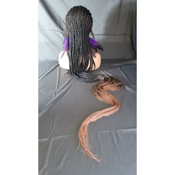 Braided wigs 100% handmade, long braids, long wig, stunning feeding cornrows - Picture 9 of 15